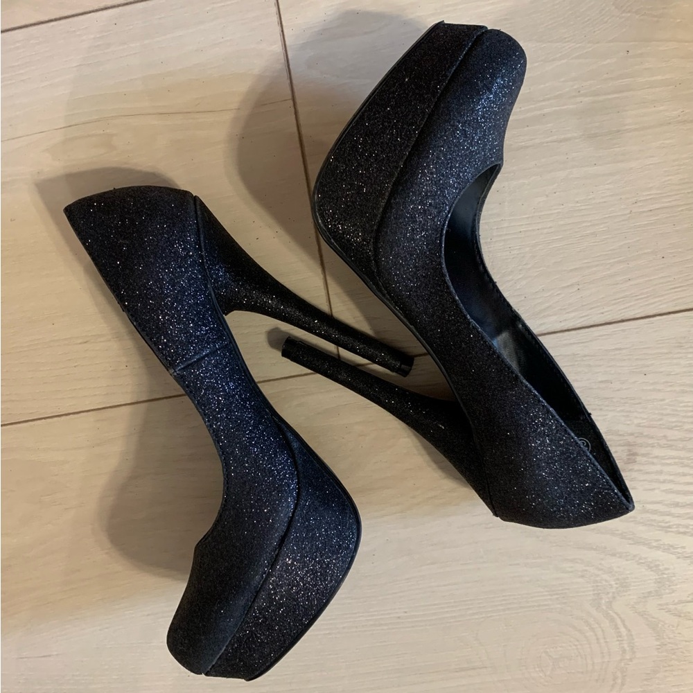 Black Glitter Stilettos